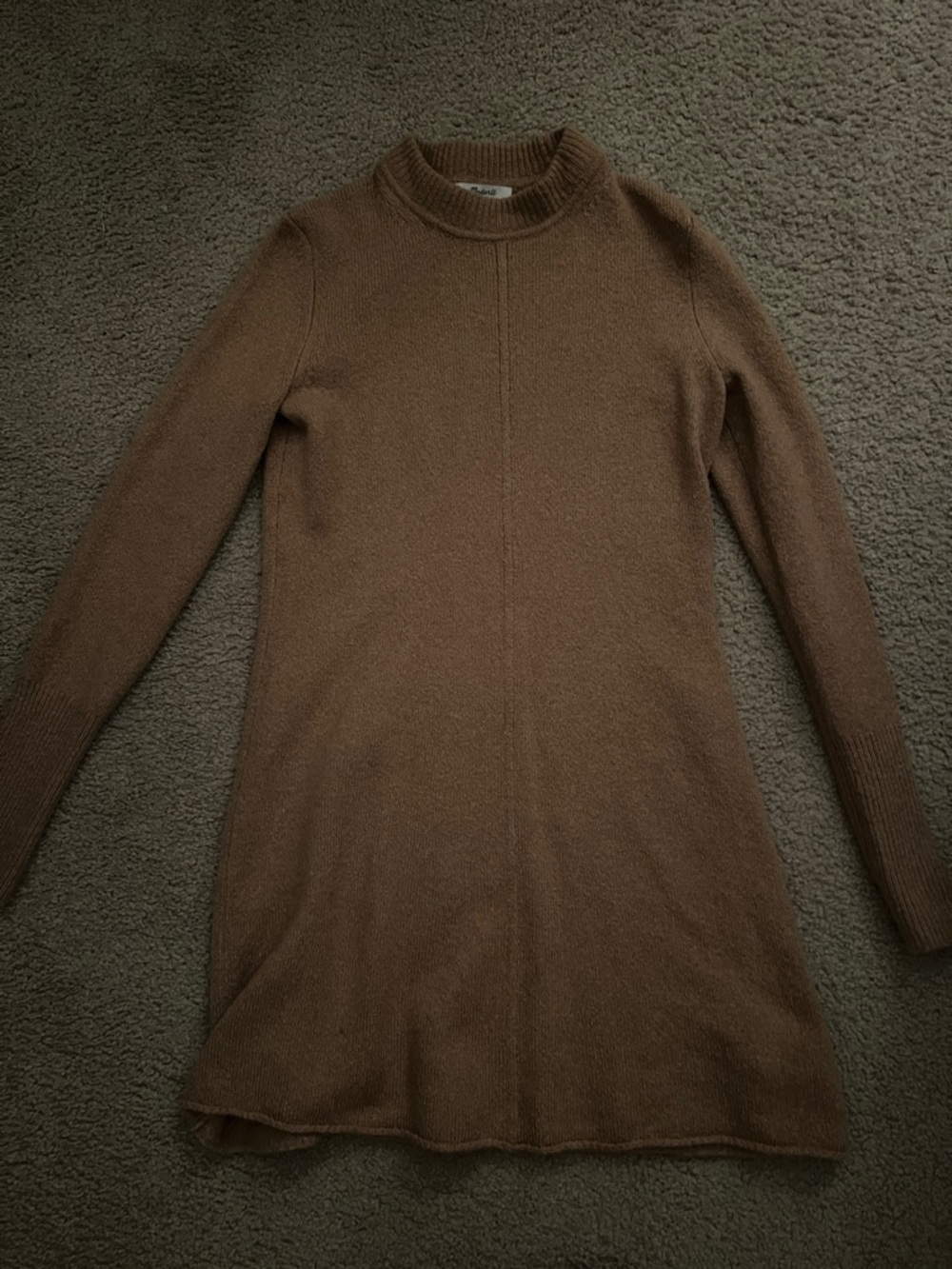 Madewell Brown Knit Long-Sleeve Sweater Dress